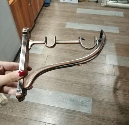 Rideau en bronze de cuivre Rod Bracket Curtain Accessories en métal 28/19mm de support de rideau en couleur double