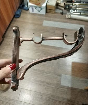 Rideau en bronze de cuivre Rod Bracket Curtain Accessories en métal 28/19mm de support de rideau en couleur double