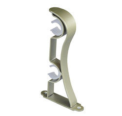matériel de Rod Brackets Aluminum Alloy Iron de rideau en double d'or de 25mm 28mm