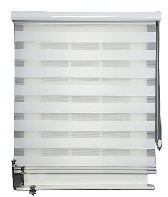 La fenêtre décorative de bureau de rouleau drape l'ODM de style de zèbre de double couche de rideaux