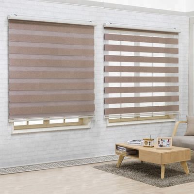 Couche électrique d'abat-jour de fenêtre de rouleau double transparente avec le matériel de polyester