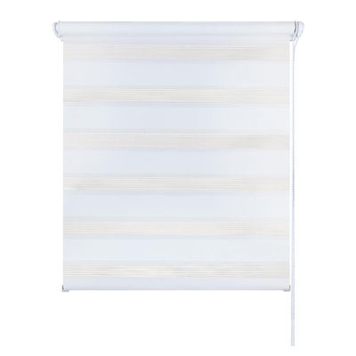 Les abat-jour de rouleau semi transparents que la main de cuisine de salle de bains a tiré des perles tirent le petit pain de corde vers le haut des rideaux