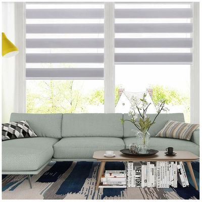 Double couche de rideau aveugle horizontal d'intérieur en zèbre pour le salon
